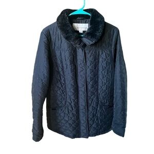 Weatherproof Womens Quilted Jacket Plush Lined Size L - Black